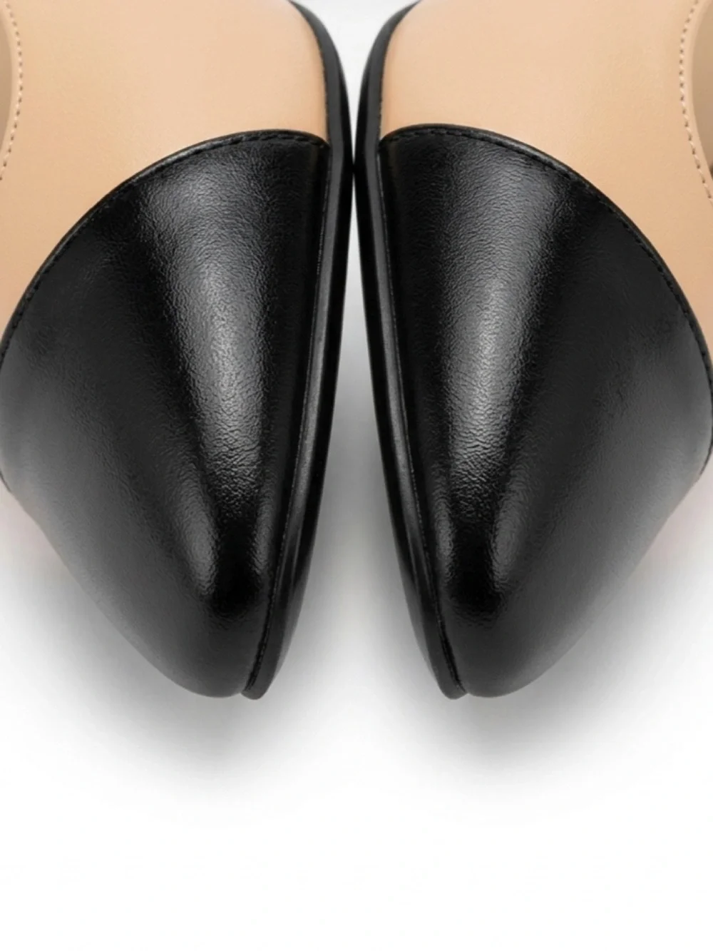 Unisa Unhavie Slingback Block Heel Pumps Nude & Black 7.5 Block Heel